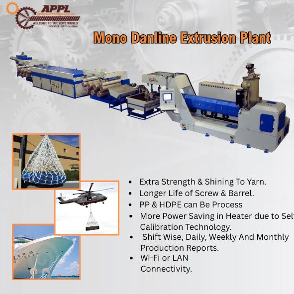 Monofilament Extrusion Line for making Danline Ropes