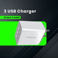 3-Port USB Travel Charger Fast Charging Adapter for Smartphones Tablets & More C 064