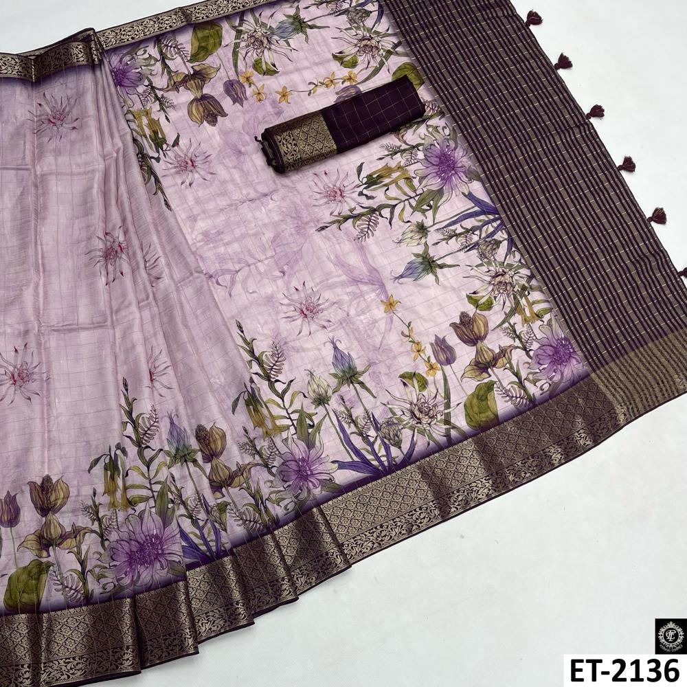 PURPLE FLORAL SAREE