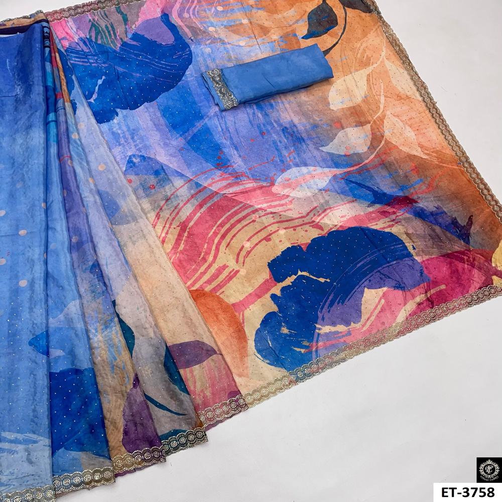 Party Wear Saree - Color: Multicolor