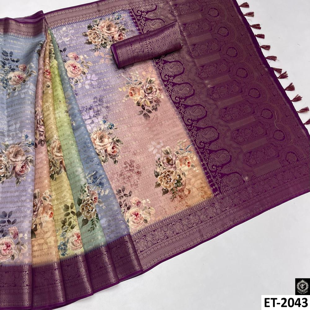 Lavender Aura Purple Floral Saree