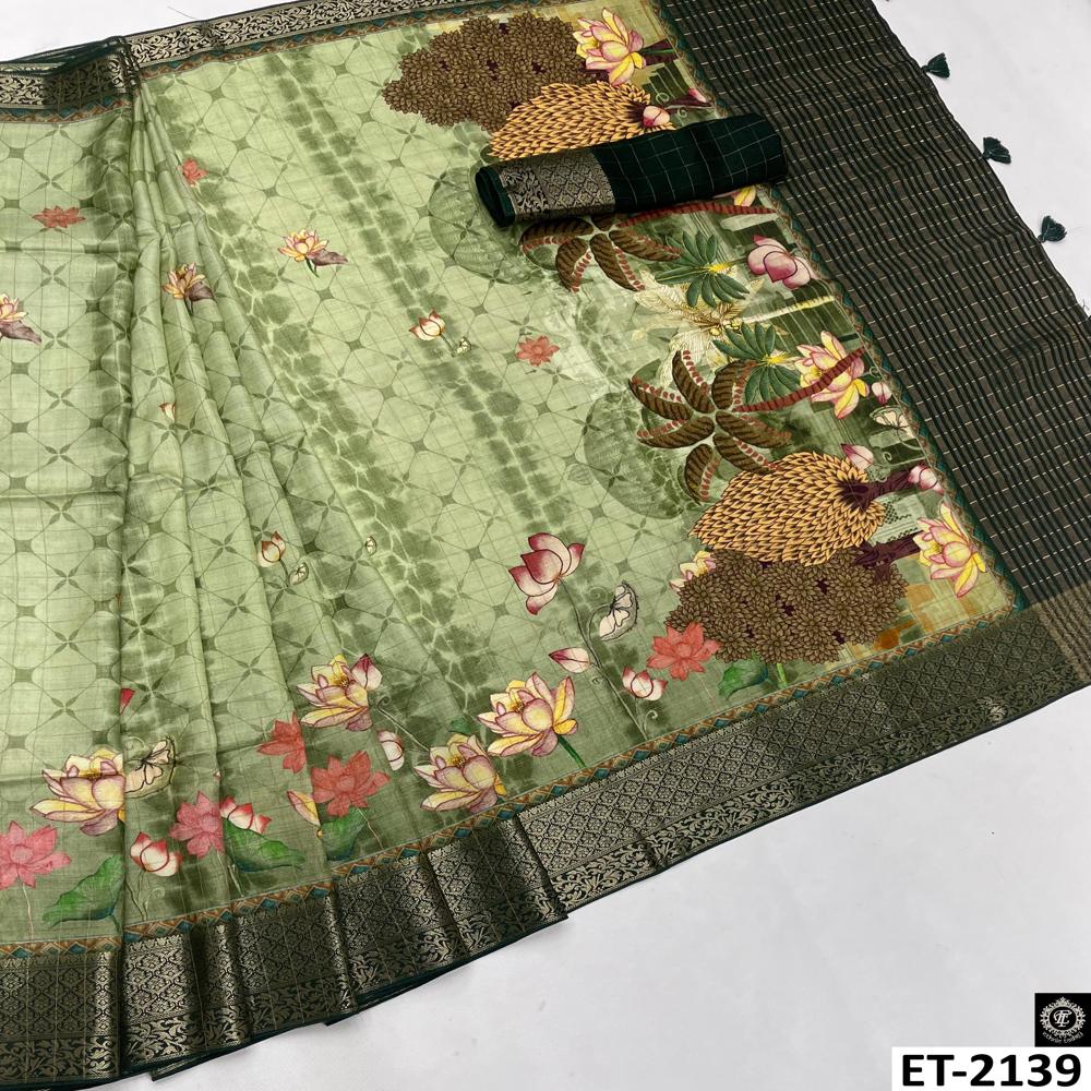 Floral Zari Woven Design Saree