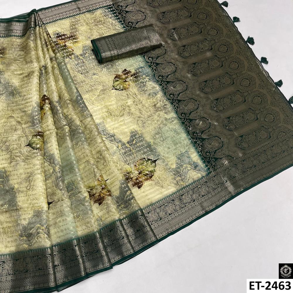 GREEN FLORAL SAREE