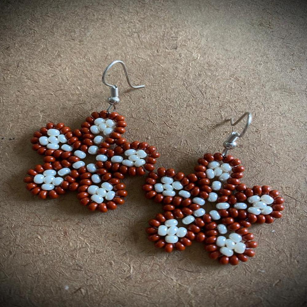 Handmade flower earrings