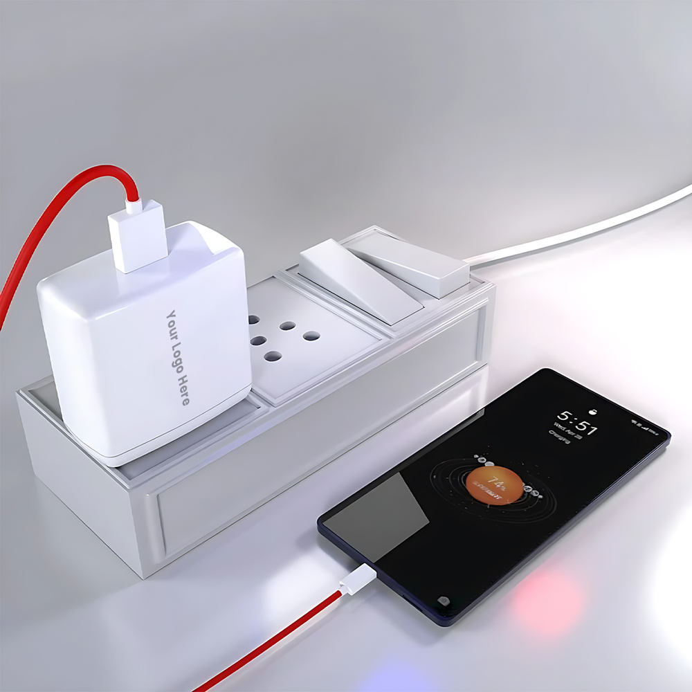 Battery Charger - Durable Plastic, Compact Bar Design, Classic White Color | Includes Charging Cable, 6-month Warranty For Versatile Use