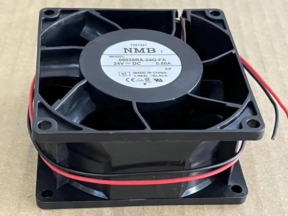 NMB 08038RA-24Q-FA Axial Fan 24V-0.80A DC Brushless Air Cooling Fan 6500 RPM 80 * 80 * 38mm 2Wire