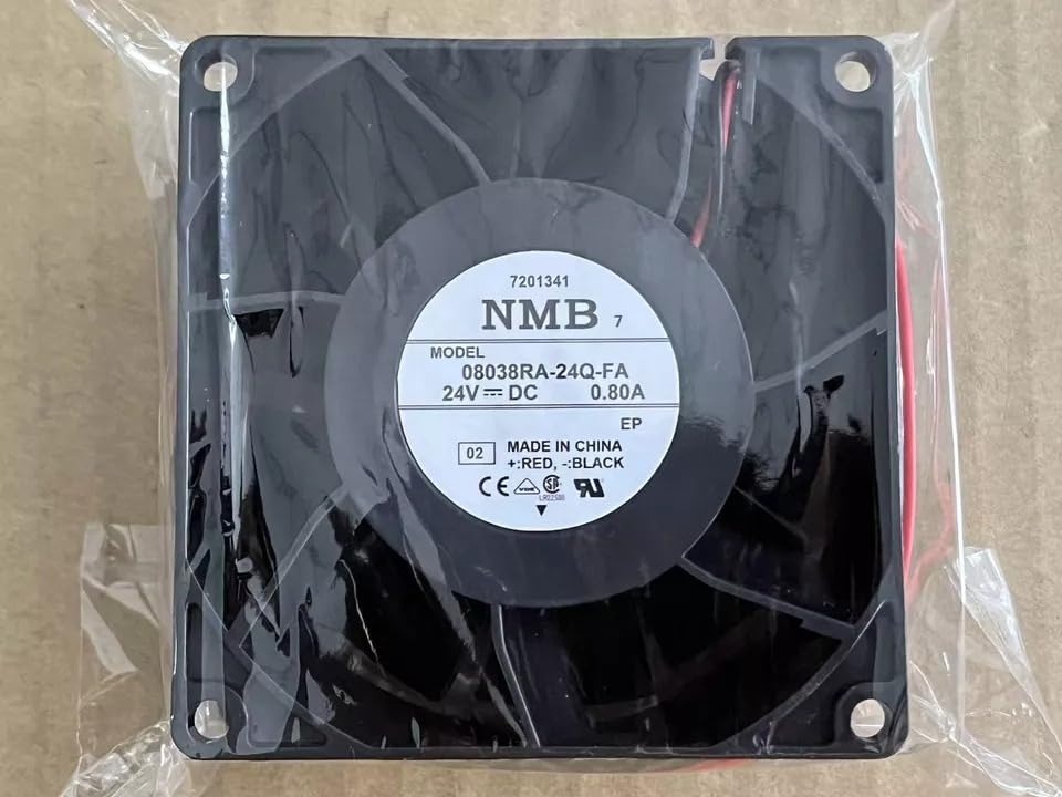 NMB 08038RA-24Q-FA Axial Fan 24V-0.80A DC Brushless Air Cooling Fan 6500 RPM 80 * 80 * 38mm 2Wire