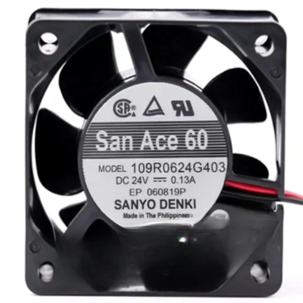 SanAce 109R0624G403 Axial Fan 24V-0.13A DC Brushless Air Cooling Fan 3000 RPM 60 * 60 * 25mm 2Wire