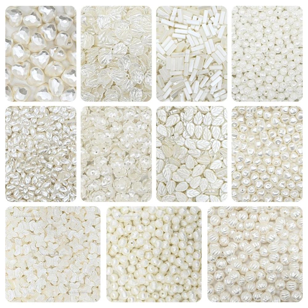 Plastic Pearl Beads Combo Pack | Qty : 20grms Each (11 Designs) | PB92