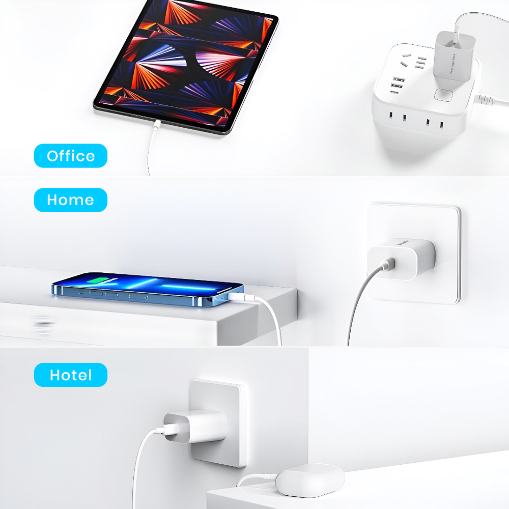 Usb Charger - Plastic Body Material, White Color | 2 Usb Pins For Universal Compatibility
