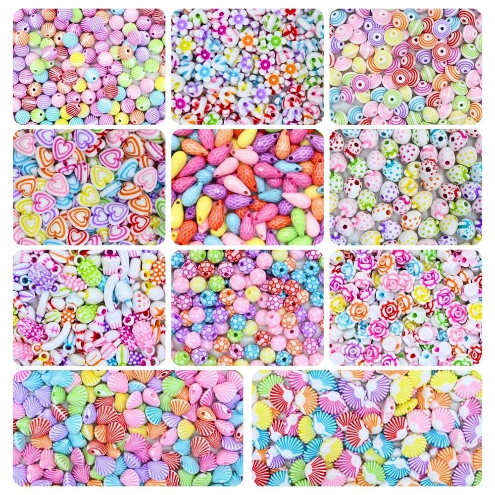 Plastic Beads Combo Pack | Qty : 20grms Each-11 Designs | PB90