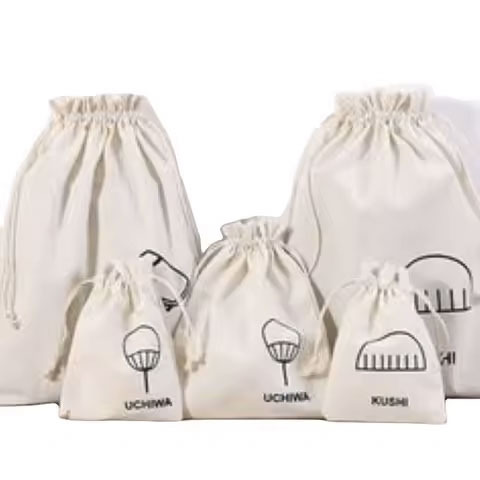 Wholesale Eco-Friendly Custom Logo Printed Drawstring Bag Promotional Linen Candle Canvas Cotton Soap Pouch for Dust Stora