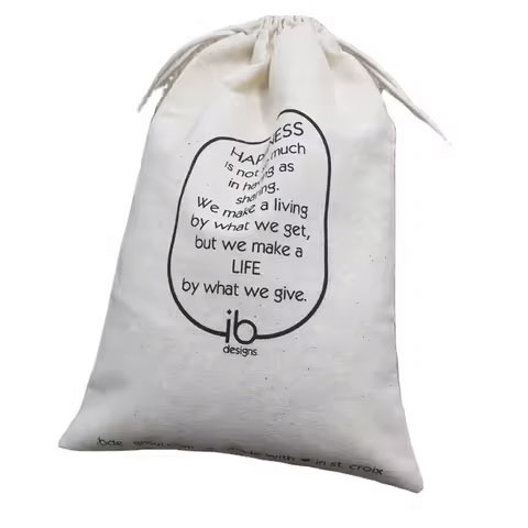 Natural Design Eco Friendly Reusable Canvas Cotton Drawstring Bag Muslin Bag Custom Drawstring Bags