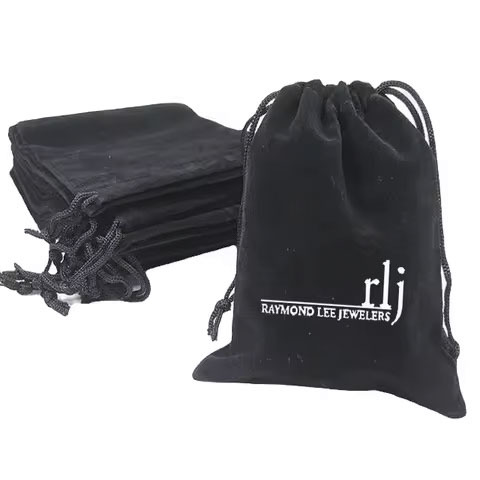 Custom Logo Printed Velvet Jewelry Packaging Pouch Bag