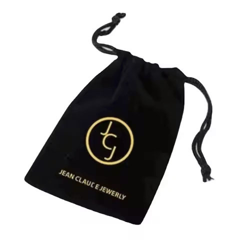 Wholesale Custom Logo Black Flannel Velvet Pouch Gift Drawstring Bag Packaging For Velvet Jewelry - Color: Multiple Options Available