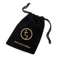 Wholesale Custom Logo Black Flannel Velvet Pouch Gift Drawstring Bag Packaging For Velvet Jewelry - Color: Multiple Options Available