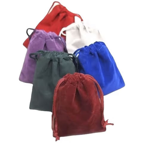 Custom Logo Promotion Microfiber Fabric Emboss Print Drawstring Bag Small Velvet Jewelry Pouch