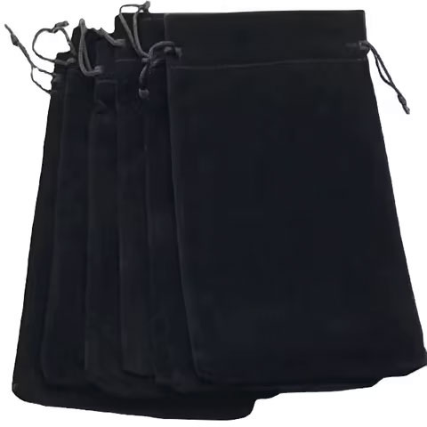 Wholesale Luxury Small Velvet Jewelry Pouch with Drawstring Custom Logo Screen Printing Recyclable Luxury Jewelry Packing