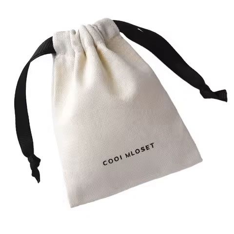 Custom Printed Recycled Organic Cotton Canvas Drawstring Shoe Dust Bag Lady Style With Personalised Logo For Shoes - Color: Multiple Options Available