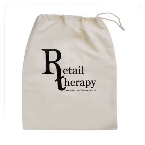 Hot Sale Large Organic Cotton Muslin Bag Pouch for Handbag Custom Logo Printed Cotton Drawstring Dust Gift Bag
