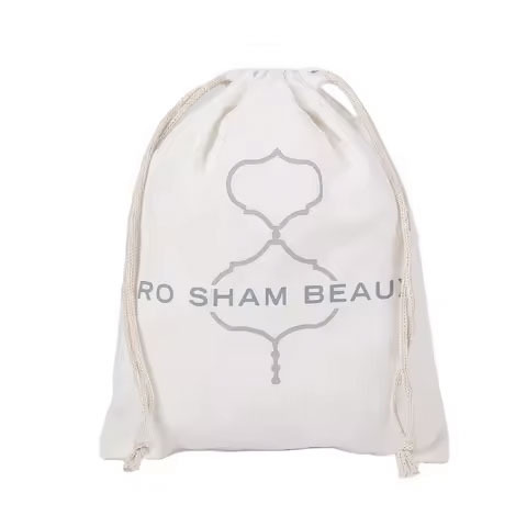 Custom Eco-Friendly Organic Muslin Cotton Pouch Promotional Small White Calico Cloth Canvas Drawstring Bag With Logo Print