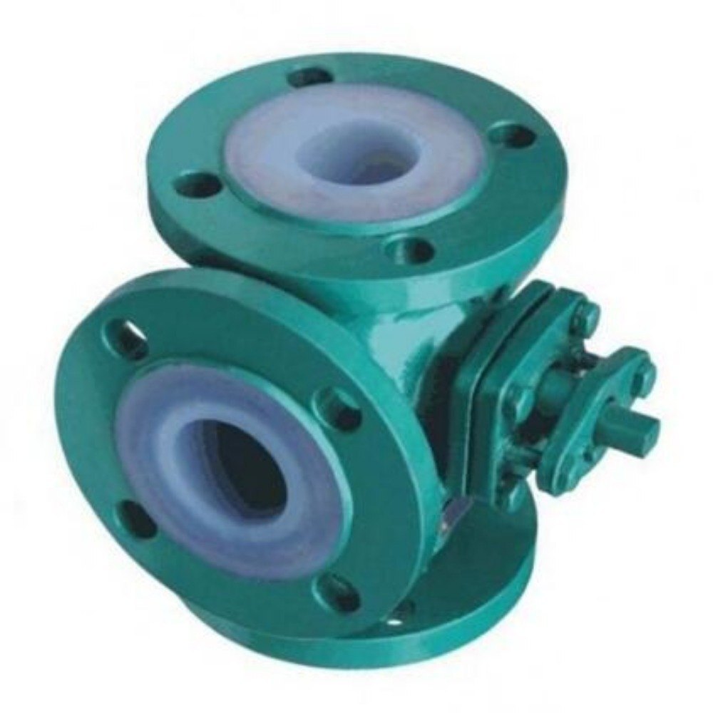 FEP Lined Three Way Plug Valve