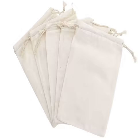 Custom Printed Muslin Canvas Cotton Drawstring Bag For Food Product Packaging Use Gift Shoe Dust Bag Paneer Sprouts Soups - Color: Multiple Options Available