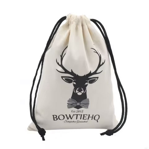 Custom Size Eco-Friendly Recycled Canvas Drawstring Dust Bag Cotton Jewelry Shopping Bag with Personalized Logo