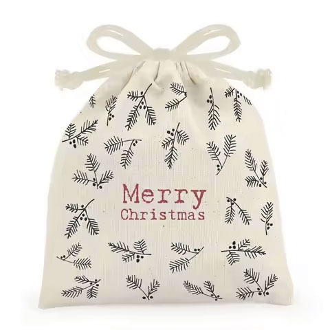 Custom Logo Natural Cotton Drawstring Gift Pouch Reusable Washable Printed Drawstring Bags Eco-Friendly Packaging Printing