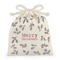 Custom Logo Natural Cotton Drawstring Gift Pouch Reusable Washable Printed Drawstring Bags Eco-friendly Packaging Printing - Color: Multiple Options Available