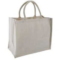 Custom Printed Logo Shoulder Strap Jute Tote Bag Washable Plain Grocery Shopping Promotional Burlap Hessian Advertising Juco Bag - Color: Multiple Options Available
