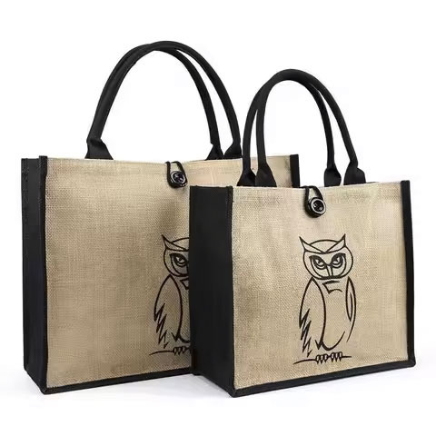 High Quality Custom Printed Cotton Juco Grocery Shopping Bags With Fine Web Handle Fashion Style Wholesale Cheap Price - Color: Multiple Options Available