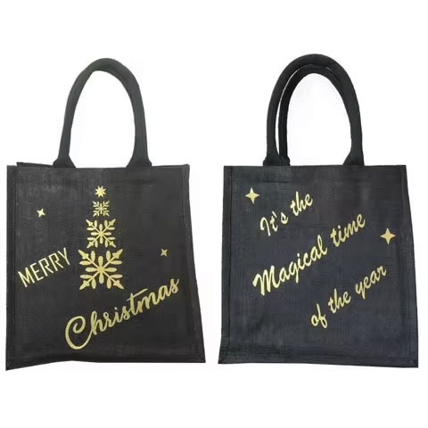 Personalized Jute Tote And Shopping Bags Sustainable Eco-Friendly Gift For Weddings And Parties - Color: Multiple Options Available