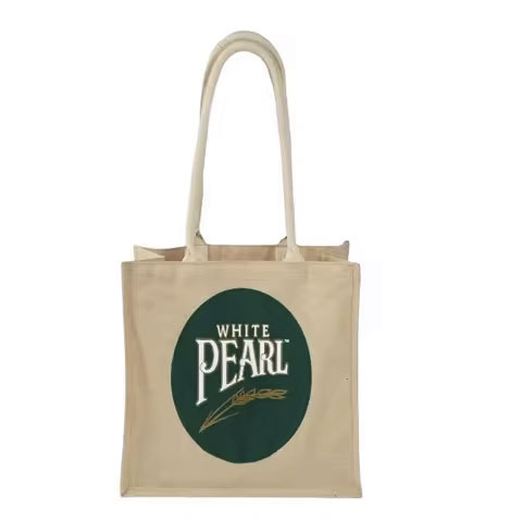 Juco Grocery Shopping Bags With Webbed Handle Plain Casual Ladies Bag With Bamboo Handles - Color: Multiple Options Available