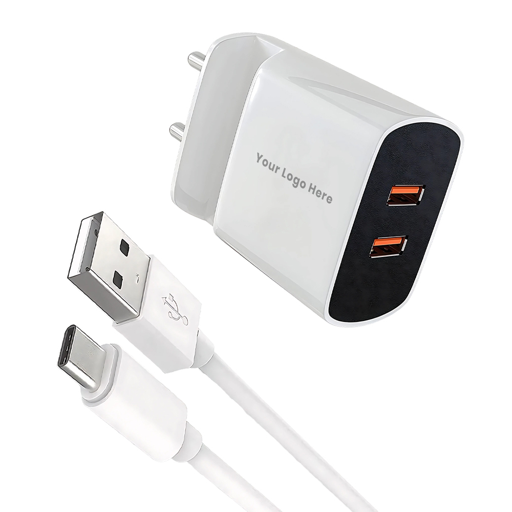Dual Port Mobile Stand Charger  Fast USB Wall Adapter with Built-In Phone Holder (C 085)