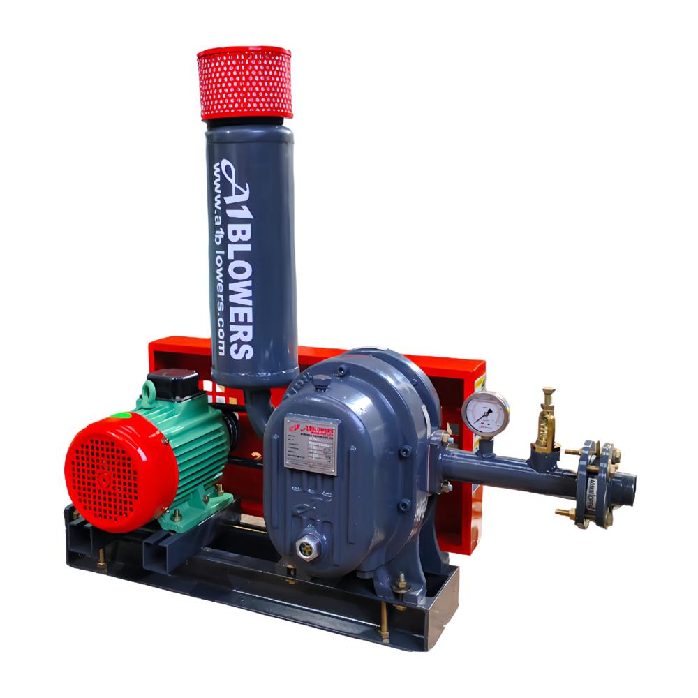 Root Blower - Steel, High Pressure, Electric Blower | Industrial Application, Blue Color, 1 Year Warranty