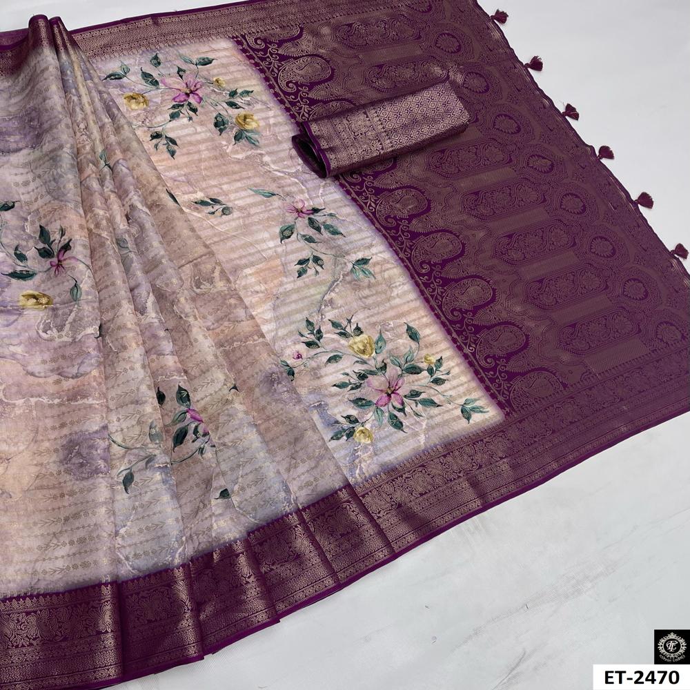 Magenta Floral Saree