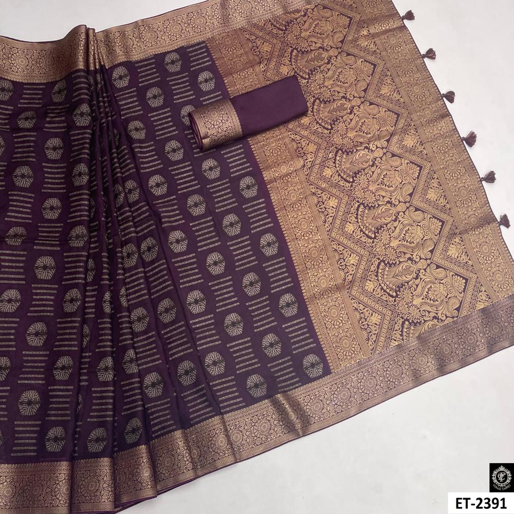 BLOCK PRINT WINE SAREE