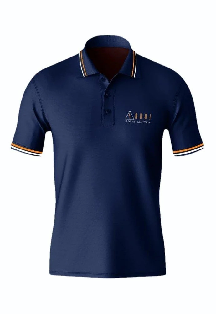 200 GSM Blue Cotton Men T Shirt