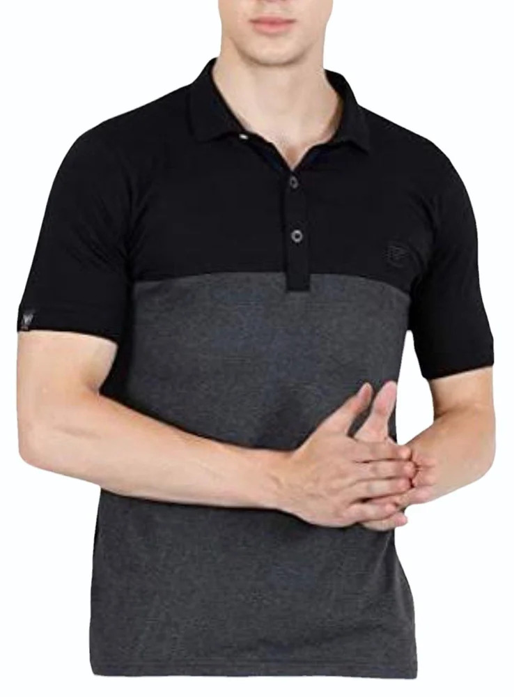 180 GSM Black Cotton Men T Shirt
