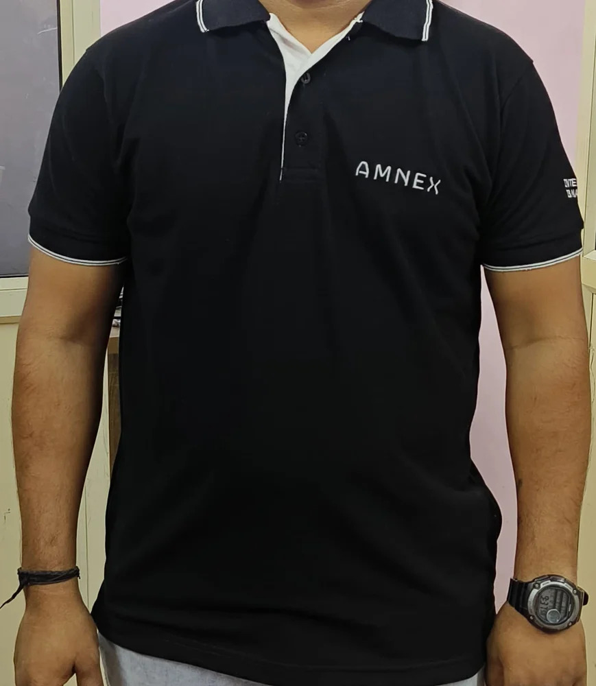 180 GSM Black Cotton Men T Shirt
