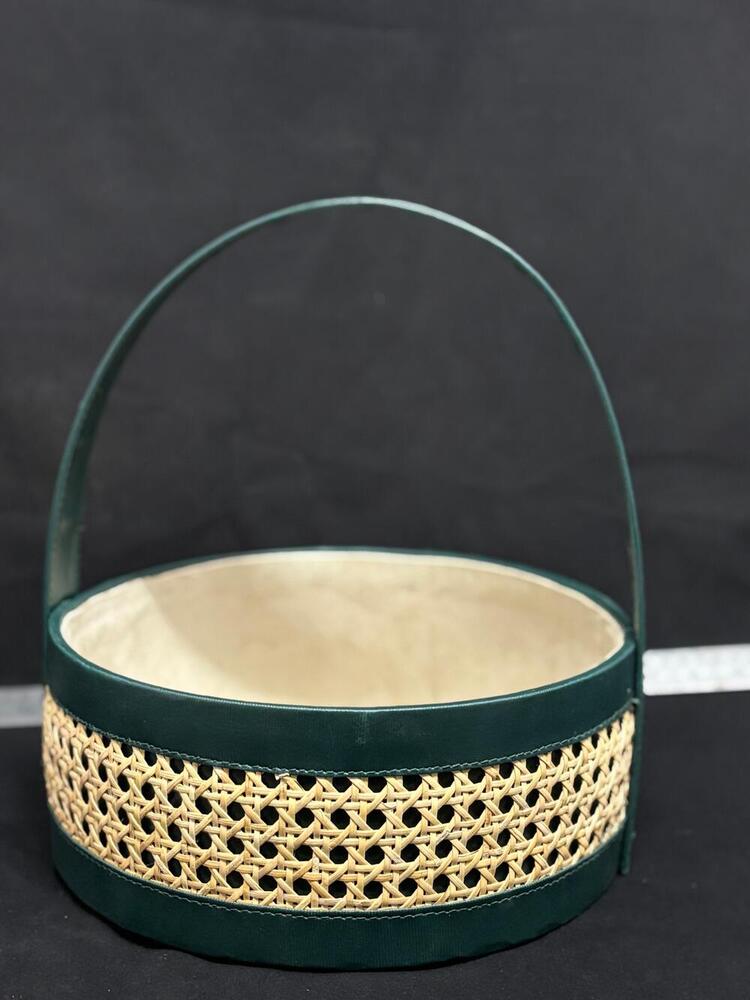 Leather Ratan Basket