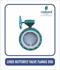 FEP Lined Flange End Butterfly Valve