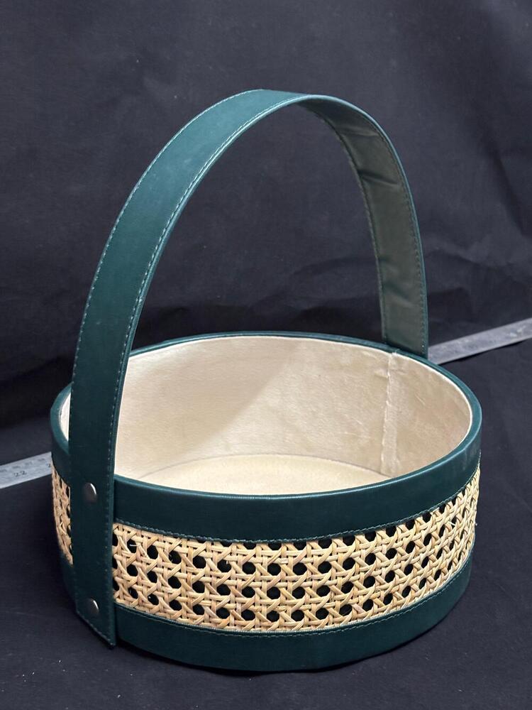 Leather Ratan Basket