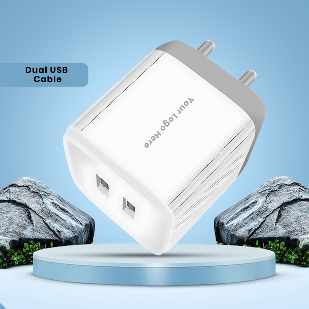 3.4A Dual USB Port Fast Charger Smart Adapter for Smartphones, Tablets & More White(C 117)