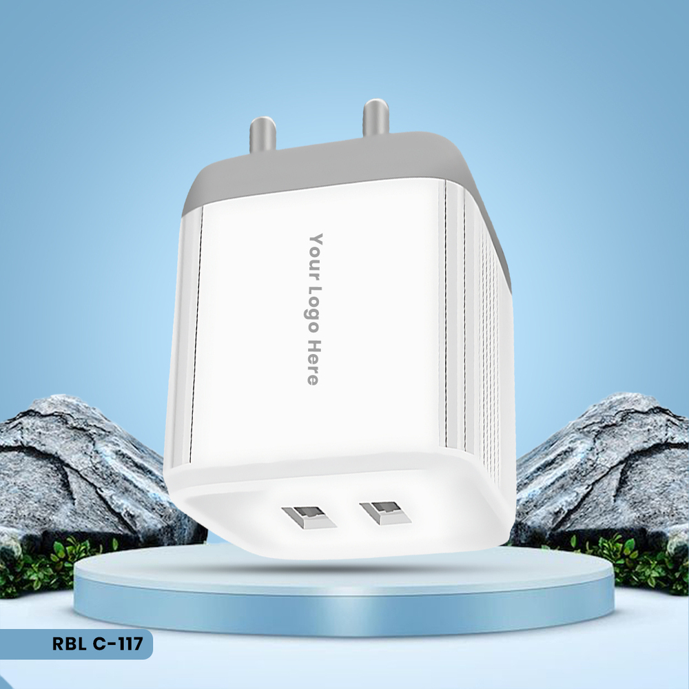 3.4A Dual USB Port Fast Charger Smart Adapter for Smartphones, Tablets & More White(C 117)