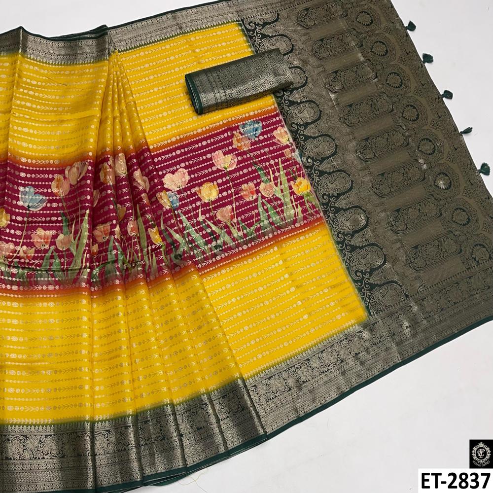 Floral Garden Print saree