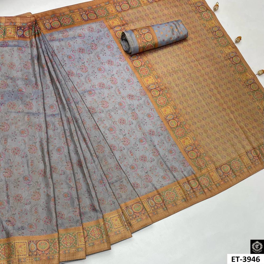 Grey Traditional Saree - Fabric Type: Art Silk