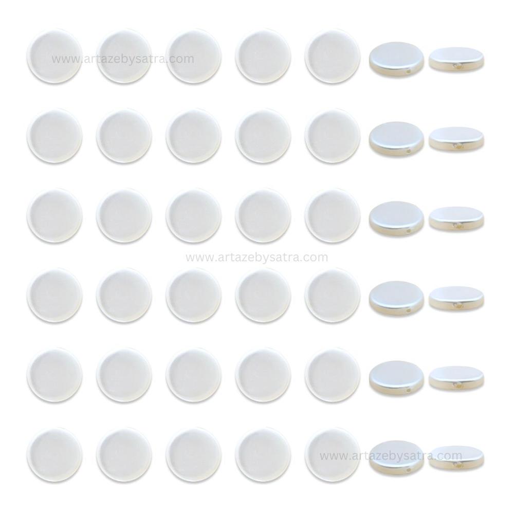 White Mother of Pearl Circle Beads | Size : 11mm | Qty : 1 line- approx 34 beads