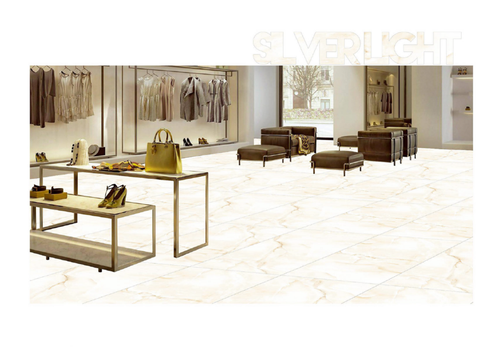 Stone effect floor tiles
